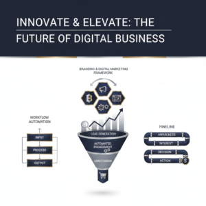 A customizable infographic template for generating premium featured images for business articles, detailing visual direction, subject, style, color, and layout.